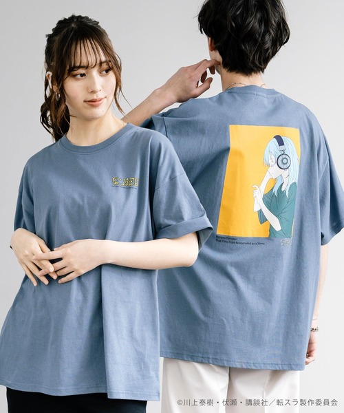 Rocky Monroe（ロッキーモンロー）の「アニメコラボ 限定 オリジナルイラスト  転生したらスライムだった件 「リムル」オーバーサイズバックプリント半袖Tシャツ/カットソー（Tシャツ/カットソー・メンズ・ベージュ/ネイビー/ホワイト/ブルー/ブラック・M/L/XL）」の5枚目の写真