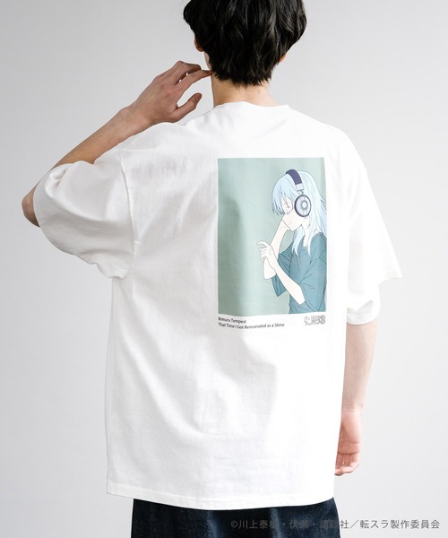 Rocky Monroe（ロッキーモンロー）の「アニメコラボ 限定 オリジナルイラスト  転生したらスライムだった件 「リムル」オーバーサイズバックプリント半袖Tシャツ/カットソー（Tシャツ/カットソー・メンズ・ベージュ/ネイビー/ホワイト/ブルー/ブラック・M/L/XL）」の6枚目の写真