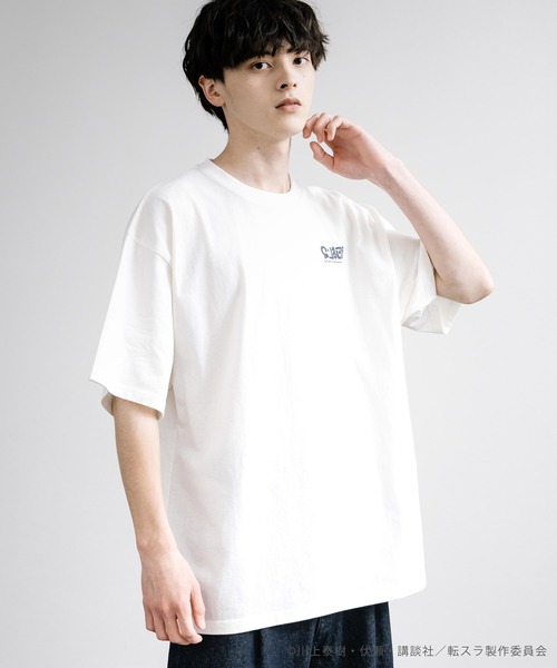 Rocky Monroe（ロッキーモンロー）の「アニメコラボ 限定 オリジナルイラスト  転生したらスライムだった件 「リムル」オーバーサイズバックプリント半袖Tシャツ/カットソー（Tシャツ/カットソー・メンズ・ベージュ/ネイビー/ホワイト/ブルー/ブラック・M/L/XL）」の7枚目の写真