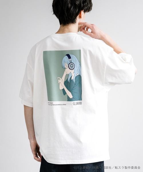 Rocky Monroe（ロッキーモンロー）の「アニメコラボ 限定 オリジナルイラスト  転生したらスライムだった件 「リムル」オーバーサイズバックプリント半袖Tシャツ/カットソー（Tシャツ/カットソー・メンズ・ベージュ/ネイビー/ホワイト/ブルー/ブラック・M/L/XL）」の8枚目の写真
