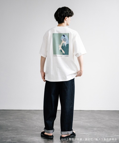 Rocky Monroe（ロッキーモンロー）の「アニメコラボ 限定 オリジナルイラスト  転生したらスライムだった件 「リムル」オーバーサイズバックプリント半袖Tシャツ/カットソー（Tシャツ/カットソー・メンズ・ベージュ/ネイビー/ホワイト/ブルー/ブラック・M/L/XL）」の9枚目の写真