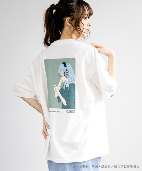 Rocky Monroe（ロッキーモンロー）の「アニメコラボ 限定 オリジナルイラスト  転生したらスライムだった件 「リムル」オーバーサイズバックプリント半袖Tシャツ/カットソー（Tシャツ/カットソー・メンズ・ベージュ/ネイビー/ホワイト/ブルー/ブラック・M/L/XL）」の11枚目の写真