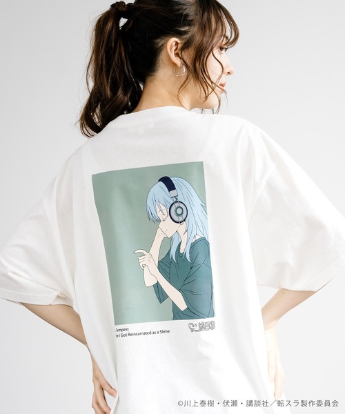 Rocky Monroe（ロッキーモンロー）の「アニメコラボ 限定 オリジナルイラスト  転生したらスライムだった件 「リムル」オーバーサイズバックプリント半袖Tシャツ/カットソー（Tシャツ/カットソー・メンズ・ベージュ/ネイビー/ホワイト/ブルー/ブラック・M/L/XL）」の15枚目の写真