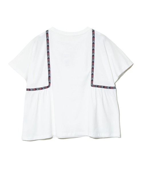 CUBE SUGAR（キューブシュガー）の「CUBE SUGAR/キューブシュガー　強撚天竺テープ切替ドルマンTEE（Tシャツ/カットソー・レディース・オレンジ/イエロー/ホワイト・FREE）」の7枚目の写真