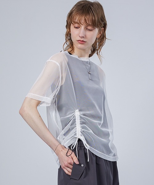 ELOOPS(イーループス)の「【ELOOPS】4WAY レイヤード シアートップスセット・Tシャツ・タンクトップ(Tシャツ/カットソー・レディース・ミント/ブラック/ブラウン・FREE)」の2枚目の写真