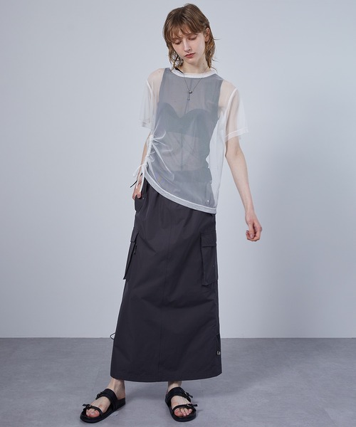 ELOOPS(イーループス)の「【ELOOPS】4WAY レイヤード シアートップスセット・Tシャツ・タンクトップ(Tシャツ/カットソー・レディース・ミント/ブラック/ブラウン・FREE)」の12枚目の写真