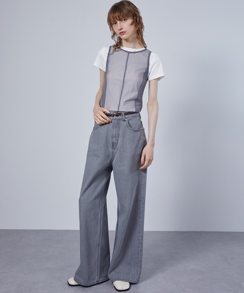 ELOOPS(イーループス)の「【ELOOPS】4WAY レイヤード シアートップスセット・Tシャツ・タンクトップ(Tシャツ/カットソー・レディース・ミント/ブラック/ブラウン・FREE)」の18枚目の写真