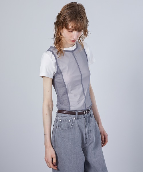ELOOPS(イーループス)の「【ELOOPS】4WAY レイヤード シアートップスセット・Tシャツ・タンクトップ(Tシャツ/カットソー・レディース・ミント/ブラック/ブラウン・FREE)」の17枚目の写真