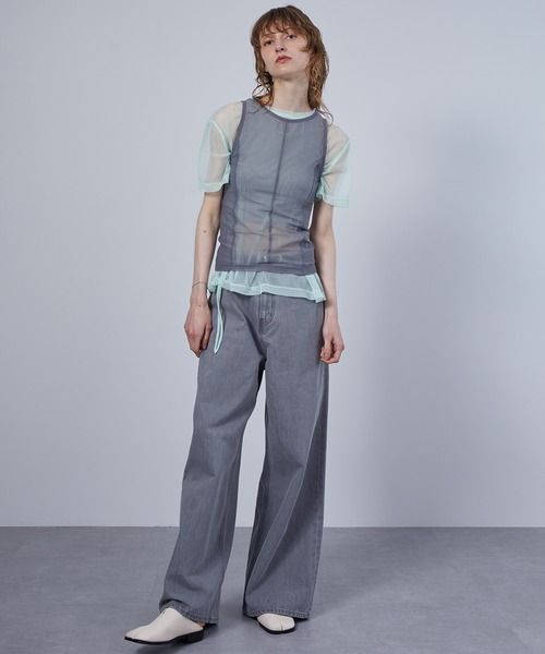 ELOOPS(イーループス)の「【ELOOPS】4WAY レイヤード シアートップスセット・Tシャツ・タンクトップ(Tシャツ/カットソー・レディース・ミント/ブラック/ブラウン・FREE)」の19枚目の写真