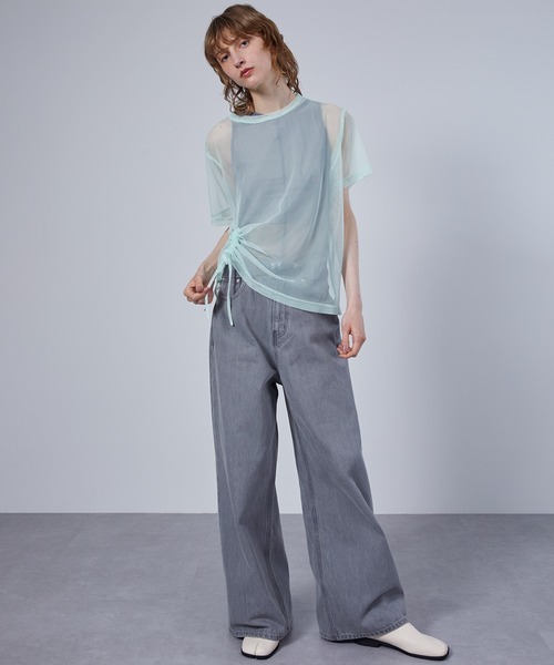 ELOOPS(イーループス)の「【ELOOPS】4WAY レイヤード シアートップスセット・Tシャツ・タンクトップ(Tシャツ/カットソー・レディース・ミント/ブラック/ブラウン・FREE)」の9枚目の写真