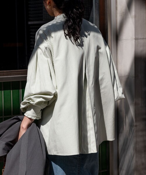 FREAK'S STORE（フリークスストア）の「ベーシック フリルリボンブラウス（シャツ/ブラウス・レディース・オフホワイト/グリーン/チャコール・ﾌﾘ-）」の19枚目の写真