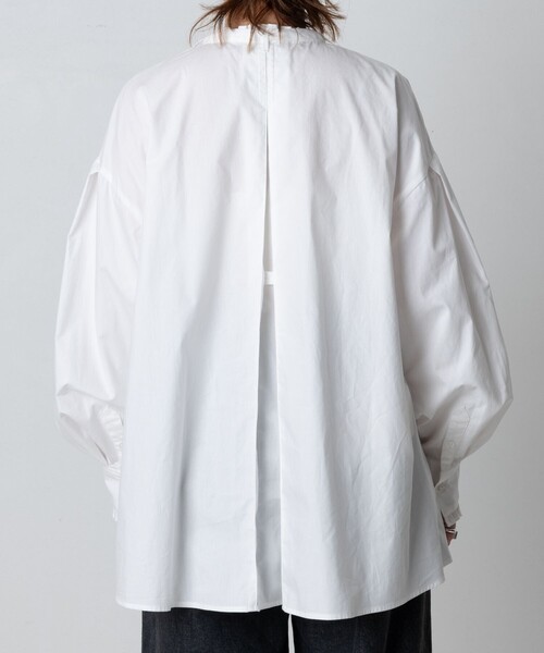 FREAK'S STORE（フリークスストア）の「ベーシック フリルリボンブラウス（シャツ/ブラウス・レディース・オフホワイト/グリーン/チャコール・ﾌﾘ-）」の6枚目の写真