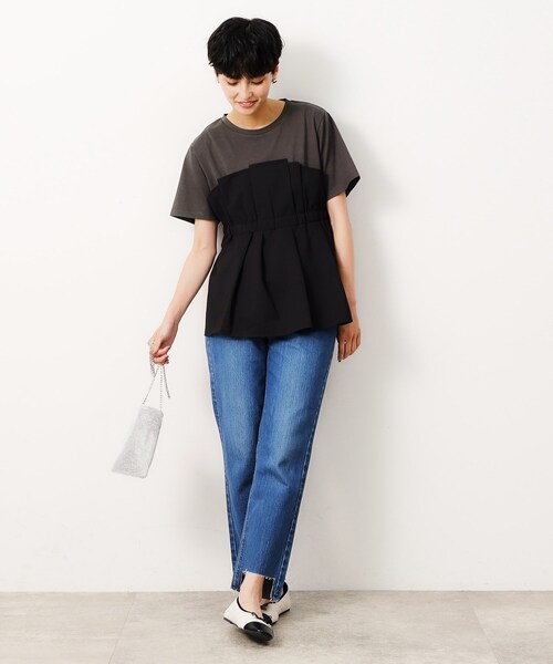 OPAQUE.CLIP(オペークドットクリップ)の「◆ビスチェドッキングカットソー【洗濯機洗い可】(Tシャツ/カットソー・レディース・グレー系4/ブラック系4/ベージュ系4・38/40/42)」の9枚目の写真