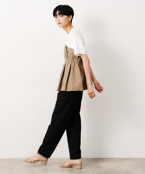 OPAQUE.CLIP(オペークドットクリップ)の「◆ビスチェドッキングカットソー【洗濯機洗い可】(Tシャツ/カットソー・レディース・グレー系4/ブラック系4/ベージュ系4・38/40/42)」の14枚目の写真