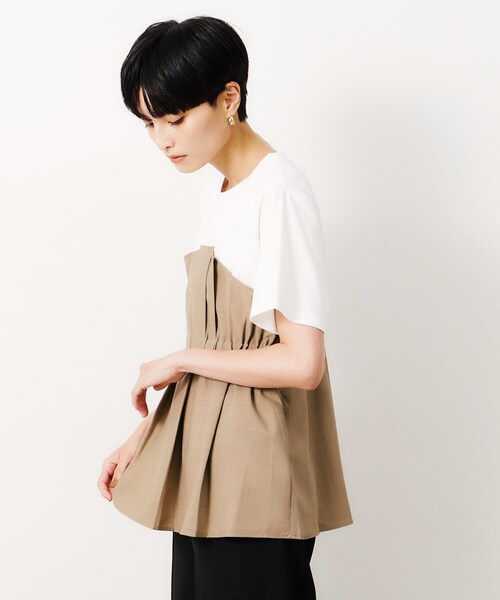 OPAQUE.CLIP(オペークドットクリップ)の「◆ビスチェドッキングカットソー【洗濯機洗い可】(Tシャツ/カットソー・レディース・グレー系4/ブラック系4/ベージュ系4・38/40/42)」の17枚目の写真