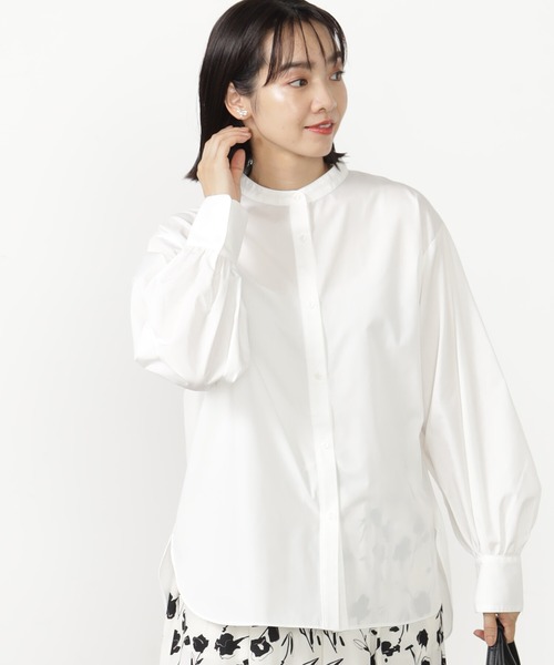 FOUND GOOD（ファウンドグッド）の「UVソデギャザーシャツLS（シャツ/ブラウス・レディース・ベージュ/ブルー系5/ホワイト系5・L/M/S）」の4枚目の写真