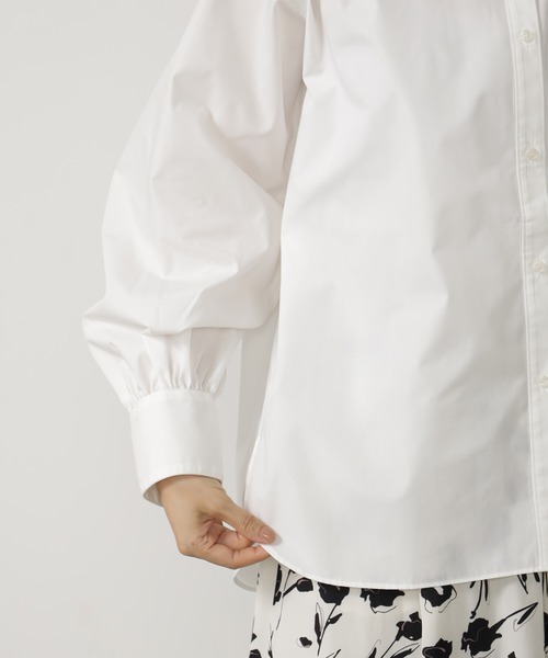 FOUND GOOD（ファウンドグッド）の「UVソデギャザーシャツLS（シャツ/ブラウス・レディース・ベージュ/ブルー系5/ホワイト系5・L/M/S）」の7枚目の写真