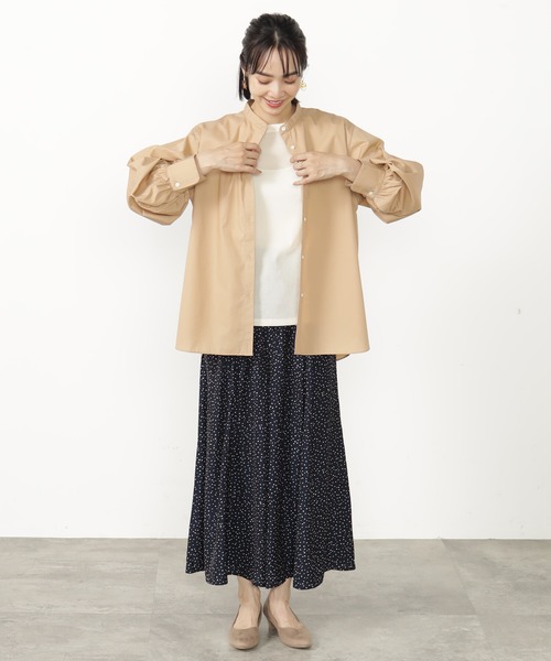 FOUND GOOD（ファウンドグッド）の「UVソデギャザーシャツLS（シャツ/ブラウス・レディース・ベージュ/ブルー系5/ホワイト系5・L/M/S）」の8枚目の写真