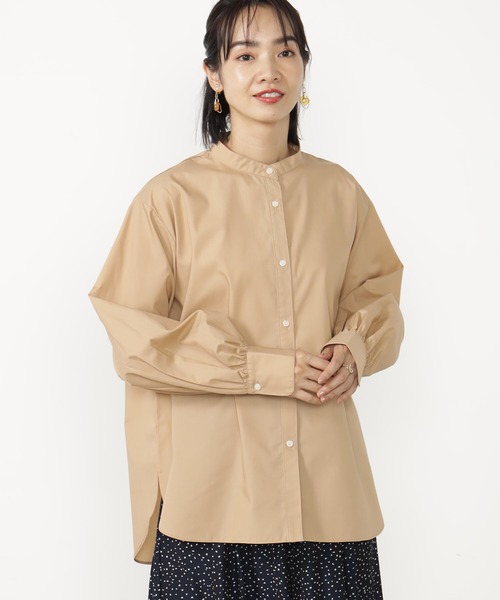 FOUND GOOD（ファウンドグッド）の「UVソデギャザーシャツLS（シャツ/ブラウス・レディース・ベージュ/ブルー系5/ホワイト系5・L/M/S）」の9枚目の写真