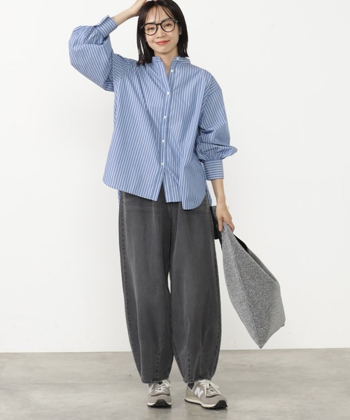 FOUND GOOD（ファウンドグッド）の「UVソデギャザーシャツLS（シャツ/ブラウス・レディース・ベージュ/ブルー系5/ホワイト系5・L/M/S）」の12枚目の写真