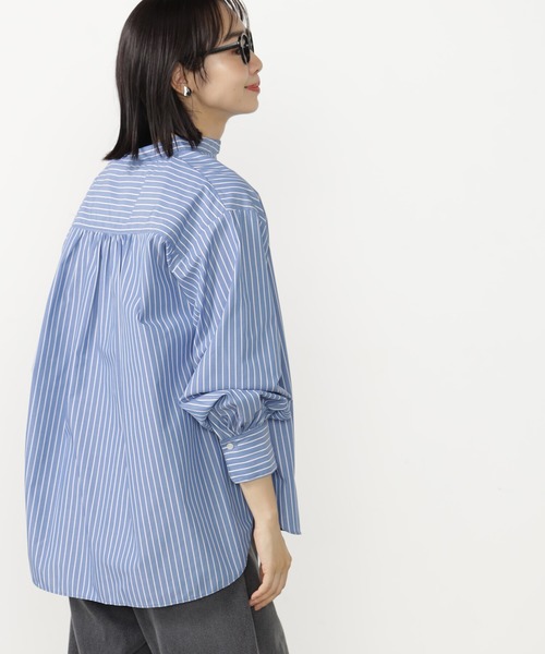 FOUND GOOD（ファウンドグッド）の「UVソデギャザーシャツLS（シャツ/ブラウス・レディース・ベージュ/ブルー系5/ホワイト系5・L/M/S）」の13枚目の写真