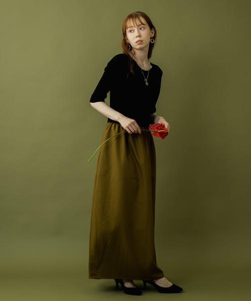 ROSIEE(ロージー)の「ROSIEE 異素材ドッキングコクーンワンピース(ワンピース・レディース・グレイッシュベージュ/カーキ・FREE)」の13枚目の写真