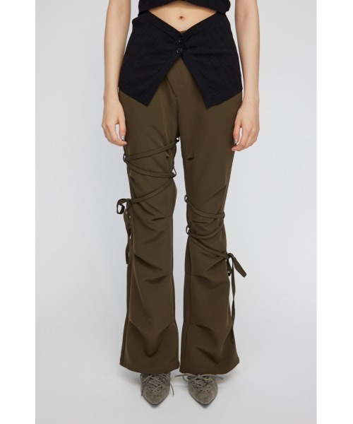 LAGUA GEM（ラグアジェム）の「ASYMMETRY RIBON フレアパンツ（スラックス・レディース・グレー/ブラック/カーキ・X-SMALL/SMALL/MEDIUM）」の13枚目の写真