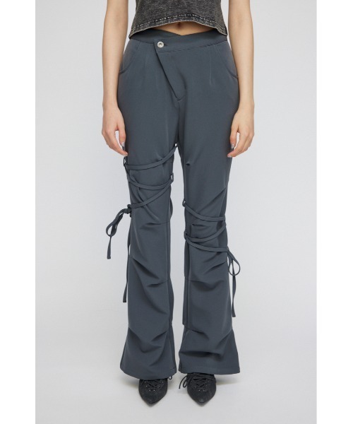 LAGUA GEM（ラグアジェム）の「ASYMMETRY RIBON フレアパンツ（スラックス・レディース・グレー/ブラック/カーキ・X-SMALL/SMALL/MEDIUM）」の10枚目の写真