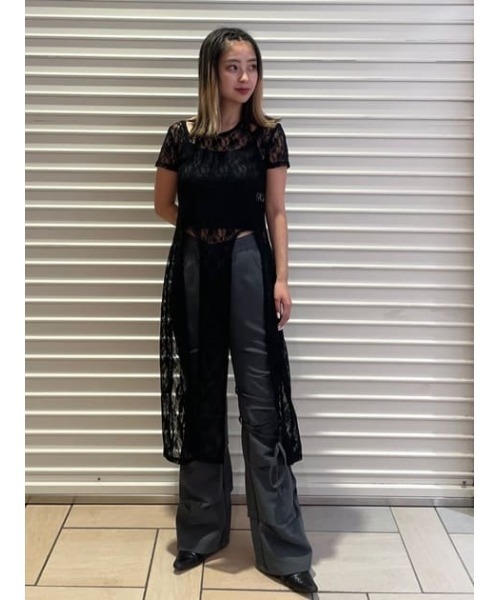 LAGUA GEM（ラグアジェム）の「ASYMMETRY RIBON フレアパンツ（スラックス・レディース・グレー/ブラック/カーキ・X-SMALL/SMALL/MEDIUM）」の17枚目の写真