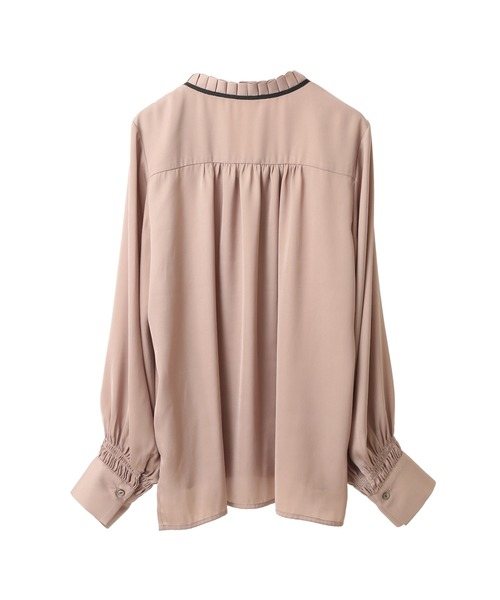 YECCA VECCA（イェッカヴェッカ）の「スタンドタックカラーリボンブラウス（シャツ/ブラウス・レディース・アイボリー/ネイビー/ベージュ・FREE）」の12枚目の写真