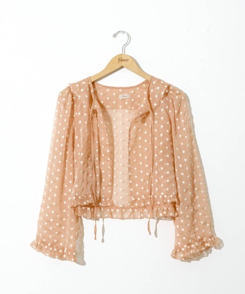 flower(フラワー)の「シアーフラワーブラウス(シャツ/ブラウス・レディース・コーラル/ブラック・FREE)」の4枚目の写真