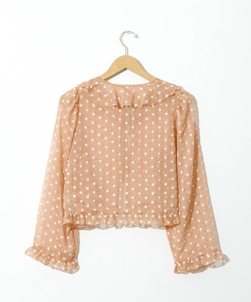 flower(フラワー)の「シアーフラワーブラウス(シャツ/ブラウス・レディース・コーラル/ブラック・FREE)」の5枚目の写真