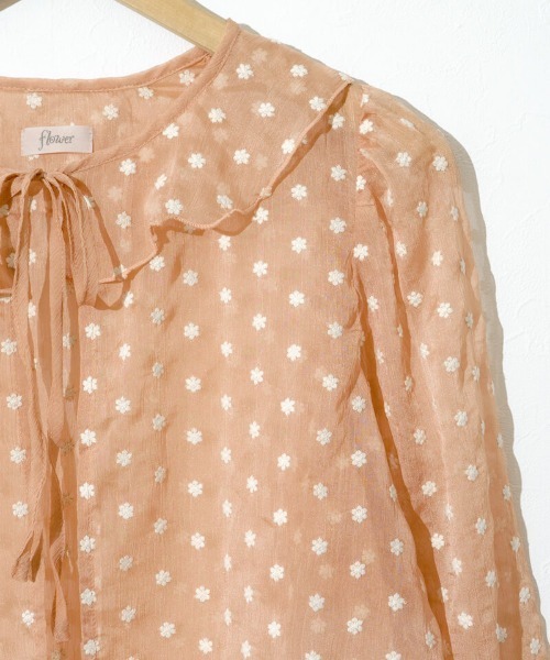 flower(フラワー)の「シアーフラワーブラウス(シャツ/ブラウス・レディース・コーラル/ブラック・FREE)」の8枚目の写真