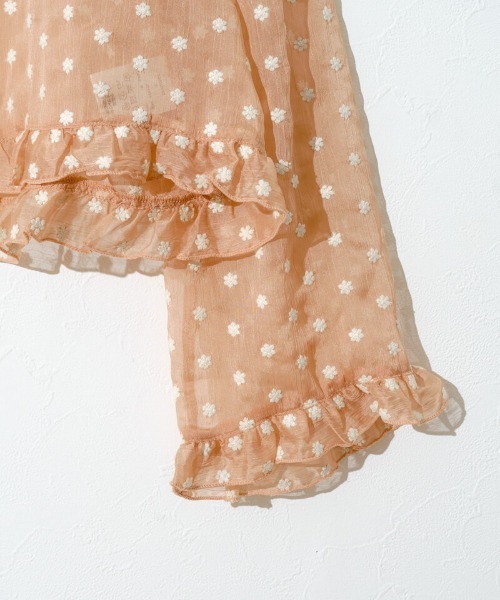 flower(フラワー)の「シアーフラワーブラウス(シャツ/ブラウス・レディース・コーラル/ブラック・FREE)」の9枚目の写真