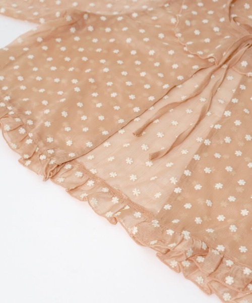 flower(フラワー)の「シアーフラワーブラウス(シャツ/ブラウス・レディース・コーラル/ブラック・FREE)」の10枚目の写真