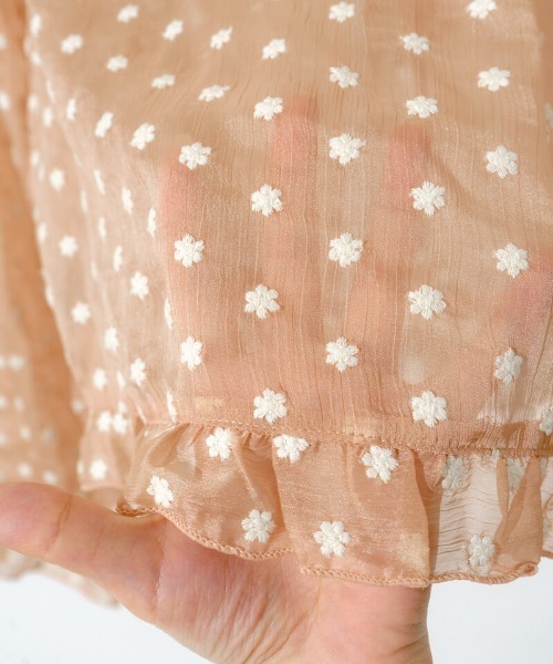 flower(フラワー)の「シアーフラワーブラウス(シャツ/ブラウス・レディース・コーラル/ブラック・FREE)」の12枚目の写真