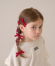 ベロアリボンヘアクリップ6Pセット