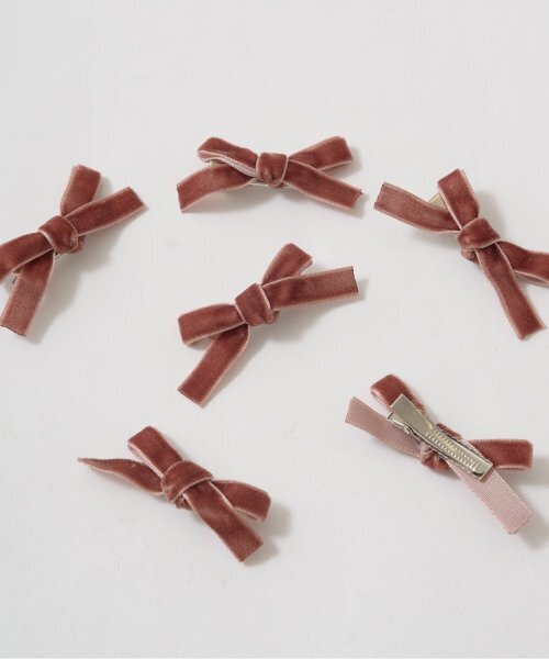 Lycee mine（リセマイン）の「ベロアリボンヘアクリップ6Pセット（バレッタ/ヘアクリップ・キッズ・レッド/ブラック/ピンク/モスグリーン/ブラウン・F）」の14枚目の写真