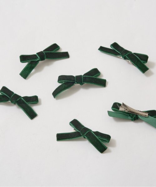 Lycee mine（リセマイン）の「ベロアリボンヘアクリップ6Pセット（バレッタ/ヘアクリップ・キッズ・レッド/ブラック/ピンク/モスグリーン/ブラウン・F）」の15枚目の写真