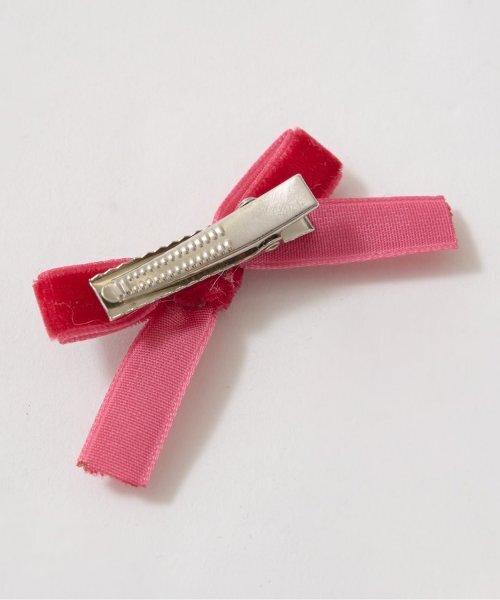 ヘアリボン　No.411 セール】ベロアリボンヘアクリップ6Pセット（バレッタ/ヘアクリップ