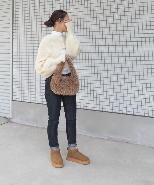 minia（ミニア）の「フェザーバッグ（ハンドバッグ・レディース・ブラック/ブラウン/イエロー・FREE）」の6枚目の写真