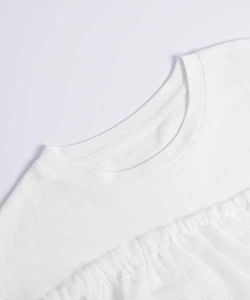La-gemme(ラジェム)の「フリルチュールロングTシャツ(Tシャツ/カットソー・レディース・ホワイト/ブラック・フリー)」の16枚目の写真