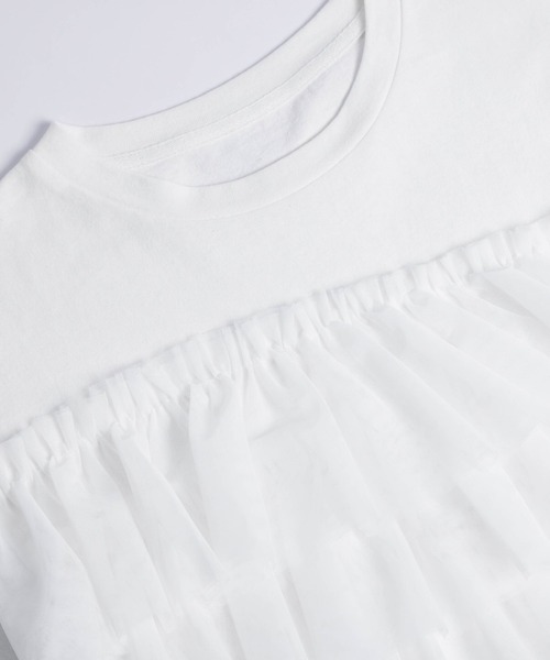 La-gemme(ラジェム)の「フリルチュールロングTシャツ(Tシャツ/カットソー・レディース・ホワイト/ブラック・フリー)」の17枚目の写真
