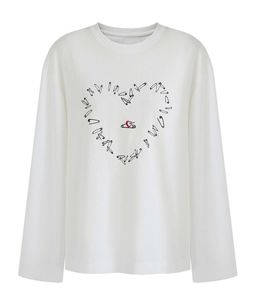 Fano Studios(ファノ ストゥディオズ)の「ハートデザイン ラウンドネックロングTシャツ FQ24S046【Fano Studios】(Tシャツ/カットソー・レディース・ホワイト・L/M/S)」の10枚目の写真