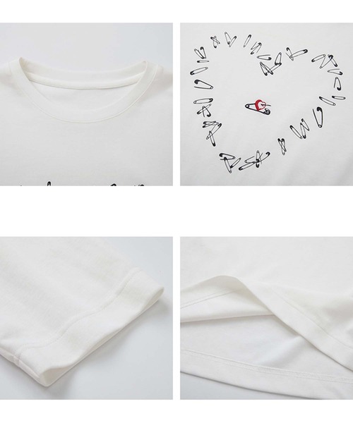 Fano Studios(ファノ ストゥディオズ)の「ハートデザイン ラウンドネックロングTシャツ FQ24S046【Fano Studios】(Tシャツ/カットソー・レディース・ホワイト・L/M/S)」の12枚目の写真
