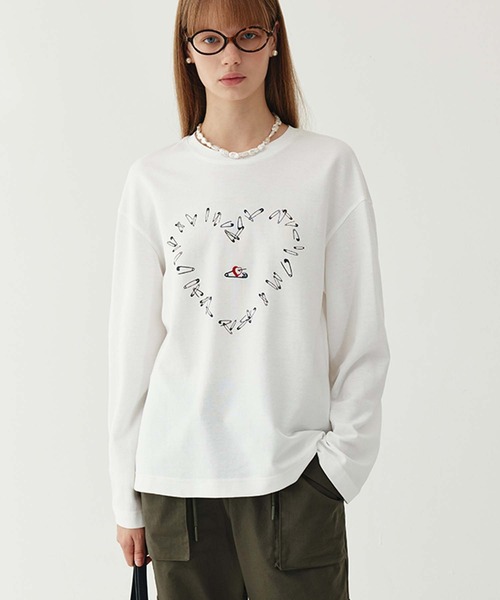 Fano Studios(ファノ ストゥディオズ)の「ハートデザイン ラウンドネックロングTシャツ FQ24S046【Fano Studios】(Tシャツ/カットソー・レディース・ホワイト・L/M/S)」の5枚目の写真