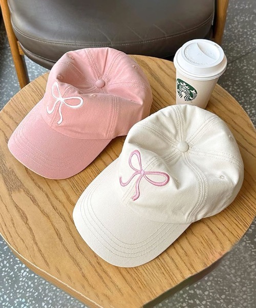 Futier land（フューティアランド）の「リボン刺繍キャップ/帽子（キャップ・レディース・グレー/ピンク/アイボリー/ブラック・FREE）」の6枚目の写真