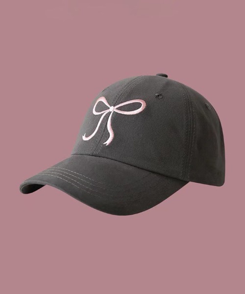 Futier land（フューティアランド）の「リボン刺繍キャップ/帽子（キャップ・レディース・グレー/ピンク/アイボリー/ブラック・FREE）」の7枚目の写真