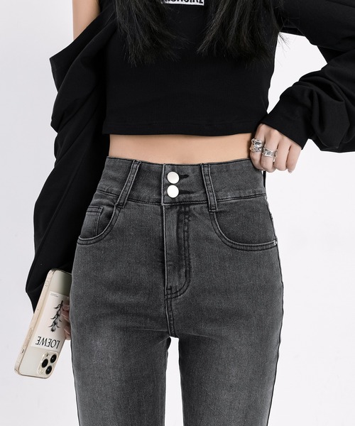 aimoha（アイモハ）の「【Aimoha】スリムフィットマイクロフレアジーンズ（デニムパンツ・レディース・グレー/ブラック・SMALL/LARGE/MEDIUM）」の22枚目の写真