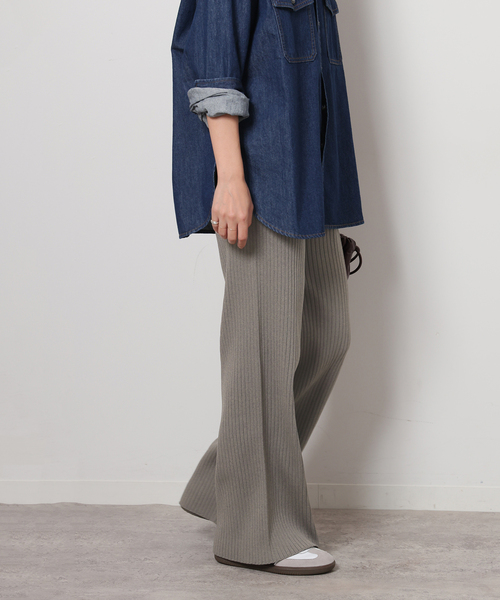JOURNAL STANDARD relume（ジャーナルスタンダード　レリューム）の「《追加》ウォッシャブルストレッチニットリブパンツ（その他パンツ・レディース・ライトグレー/ブラウン・FREE）」の8枚目の写真